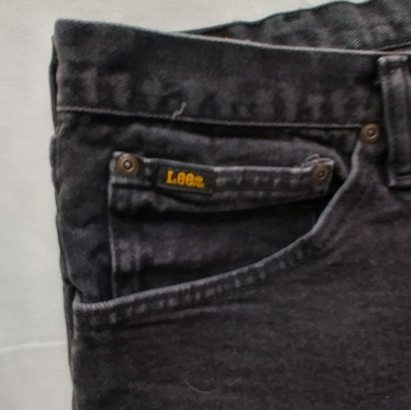 Vtg Lee's Mens Black Denim Jeans Regular Fit 42x30 - Picture 3 of 13